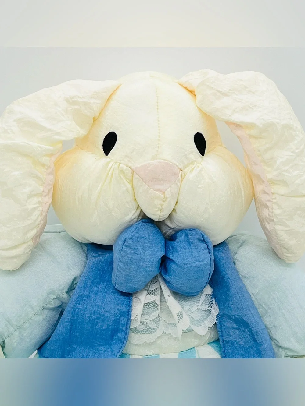 Vintage Anima Nylon Parachute Material Bunny Rabbit Plush Stuffed Animal Toy